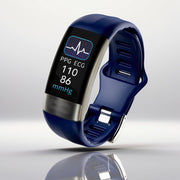 Intelligente Armbanduhr mit digitalem Display, Herzfrequenzanzeige und Dornschließe