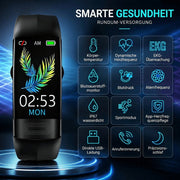 Intelligente Armbanduhr mit digitalem Display, Herzfrequenzanzeige und Dornschließe