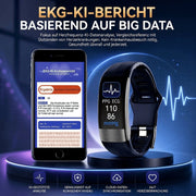 Intelligente Armbanduhr mit digitalem Display, Herzfrequenzanzeige und Dornschließe