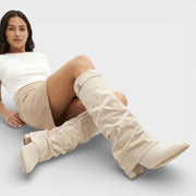 Elegante Damen-Slouch-Stiefel mit spitzer Zehe