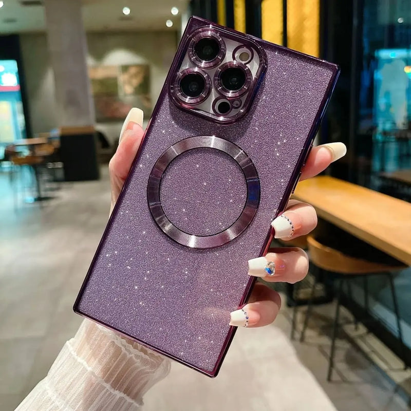 iPhone-Hülle mit strukturierter Rückseite, Magnetring und ausgespartem Kamerabereich