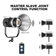 Schwarzes GVM SD300D LED-Dauerlicht mit Reflektor und Bügelhalterung