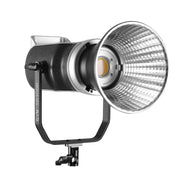 Schwarzes GVM SD300D LED-Dauerlicht mit Reflektor und Bügelhalterung