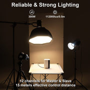 Schwarzes GVM SD300D LED-Dauerlicht mit Reflektor und Bügelhalterung