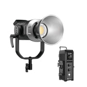 Schwarze zweifarbige LED-Videoleuchte mit Reflektor und separatem Steuergerät