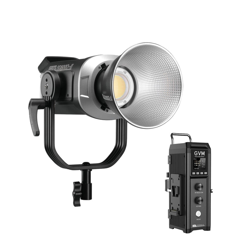Schwarze zweifarbige LED-Videoleuchte mit Reflektor und separatem Steuergerät