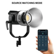 Schwarze zweifarbige LED-Videoleuchte mit Reflektor und separatem Steuergerät
