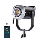 Schwarze zweifarbige LED-Videoleuchte mit Reflektor und separatem Steuergerät