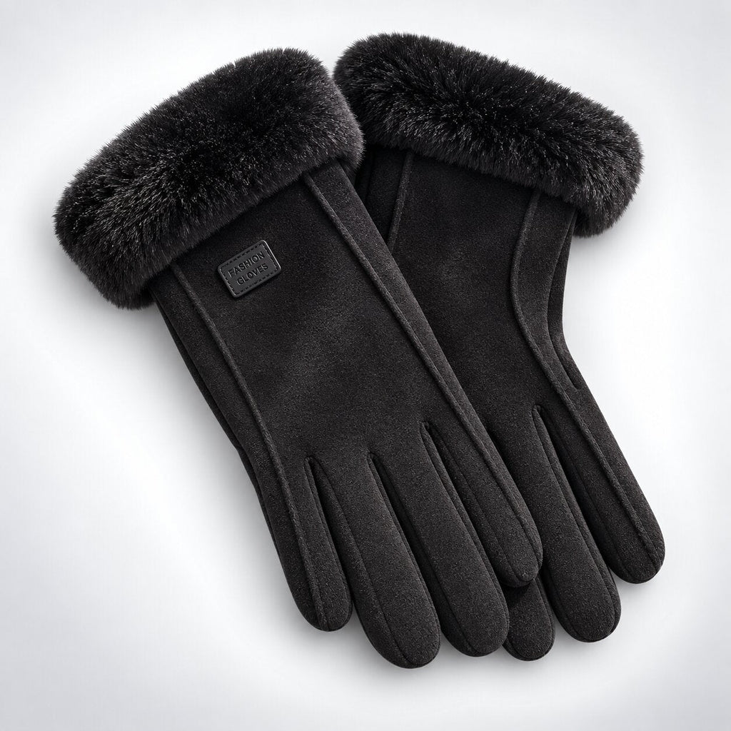 Warme Damen-Handschuhe mit Plüschfutter