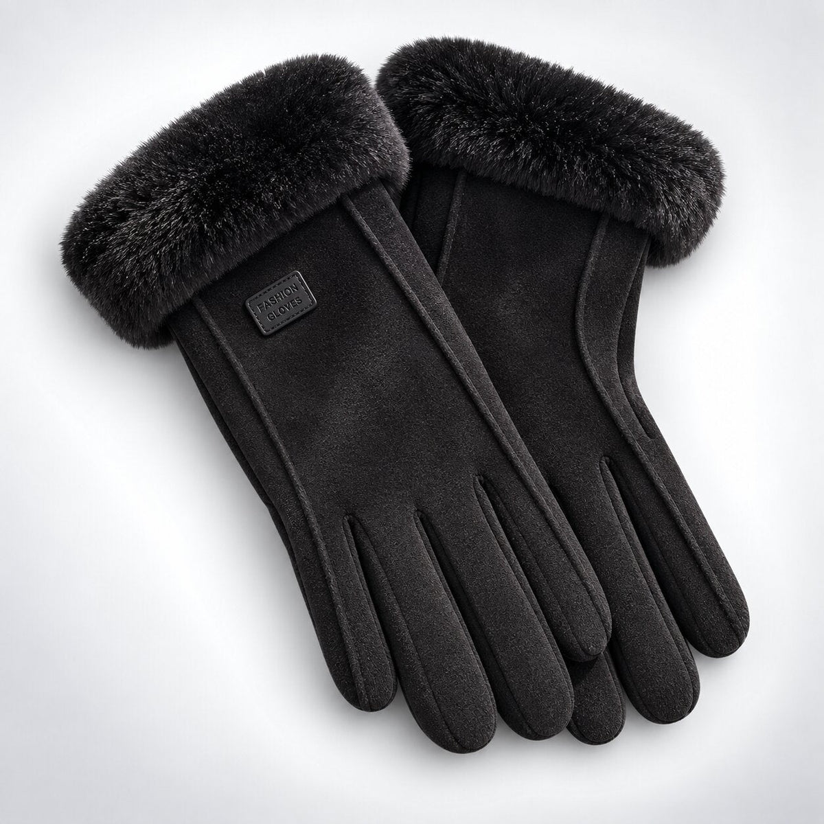 Warme Damen-Handschuhe mit Plüschfutter