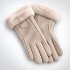 Warme Damen-Handschuhe mit Plüschfutter