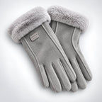 Warme Damen-Handschuhe mit Plüschfutter