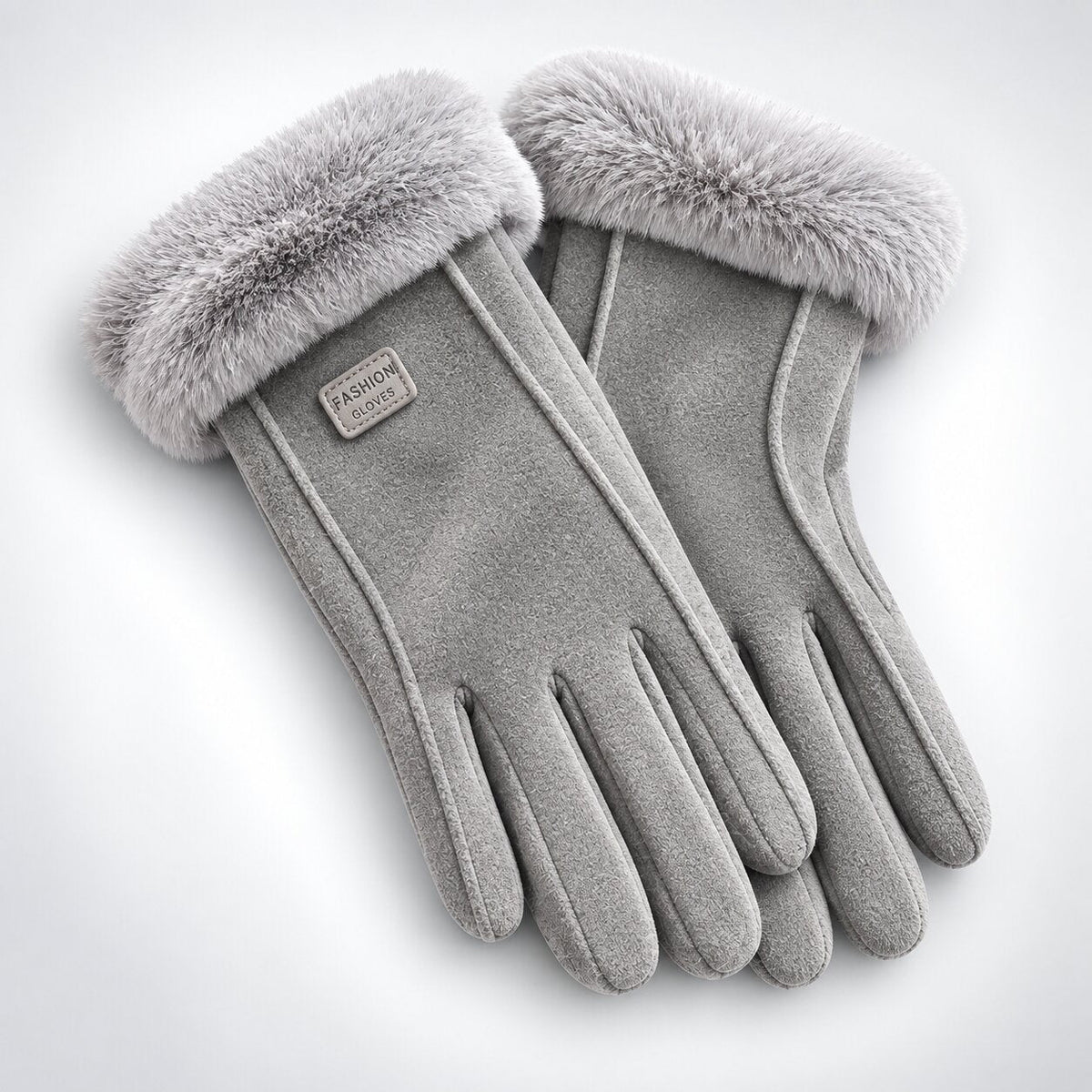 Warme Damen-Handschuhe mit Plüschfutter