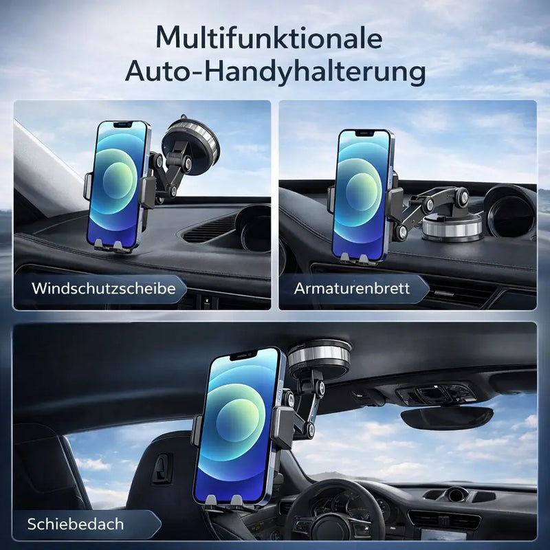 Stabile Handyhalterung für Armaturenbrett und Windschutzscheibe