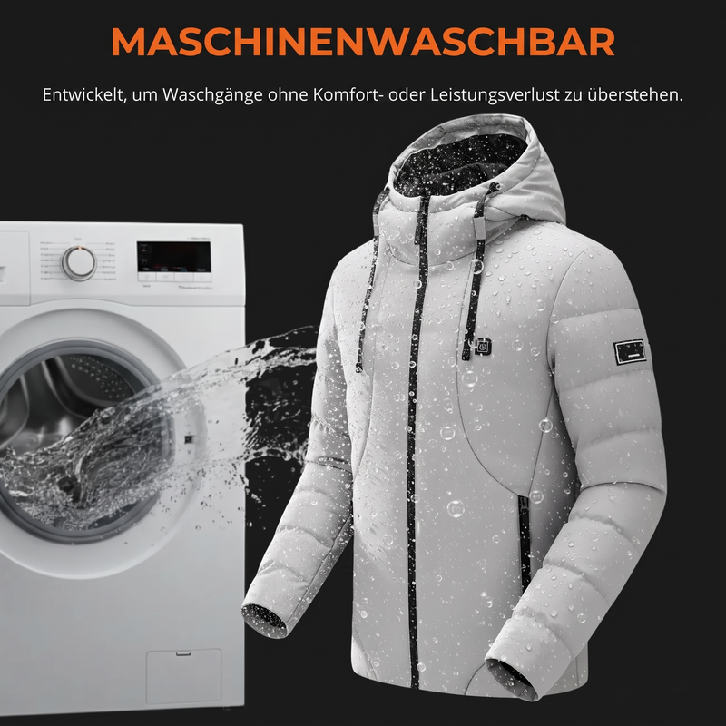 Beheizbare Steppjacke mit Kapuze
