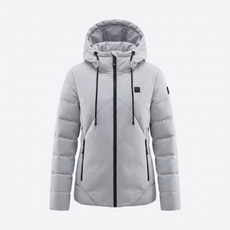 Beheizbare Steppjacke mit Kapuze