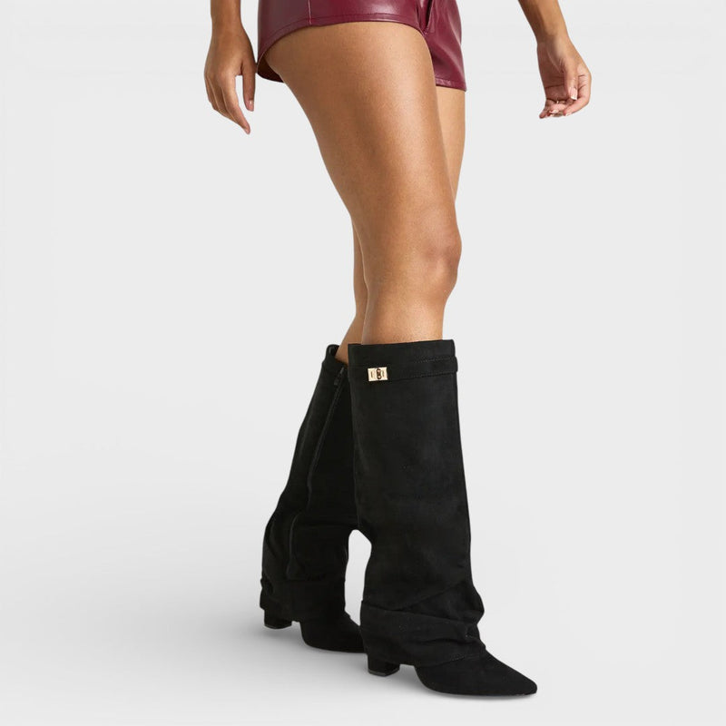 Elegante Damen-Slouch-Stiefel mit spitzer Zehe