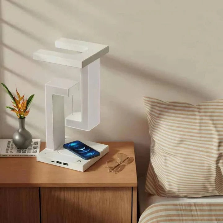 Schwebende LED-Lampe mit kabellosem Ladegerät