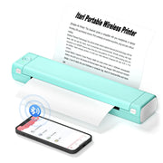 Kompakter Thermodrucker MK500 mit ausgegebenem Papier und Smartphone