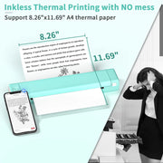 Kompakter Thermodrucker MK500 mit ausgegebenem Papier und Smartphone