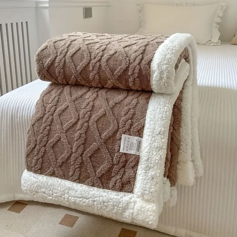 Flauschige Wendedecke mit Sherpa