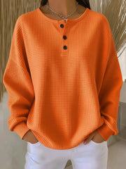 Warmer Damen-Pullover aus Waffelstrick
