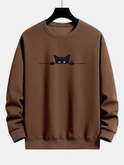 Herren-Sweatshirt mit Katzen-Print