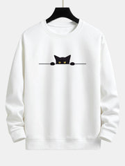Herren-Sweatshirt mit Katzen-Print