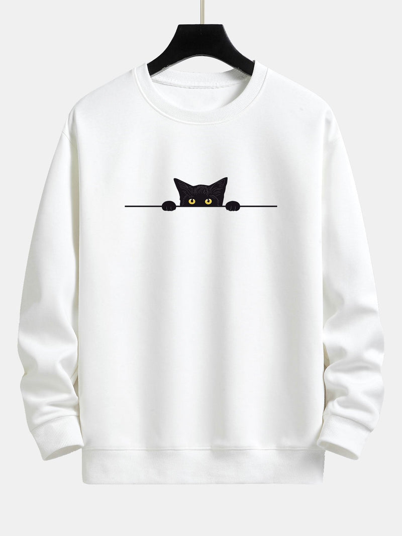 Herren-Sweatshirt mit Katzen-Print