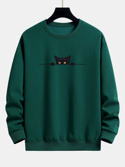 Herren-Sweatshirt mit Katzen-Print