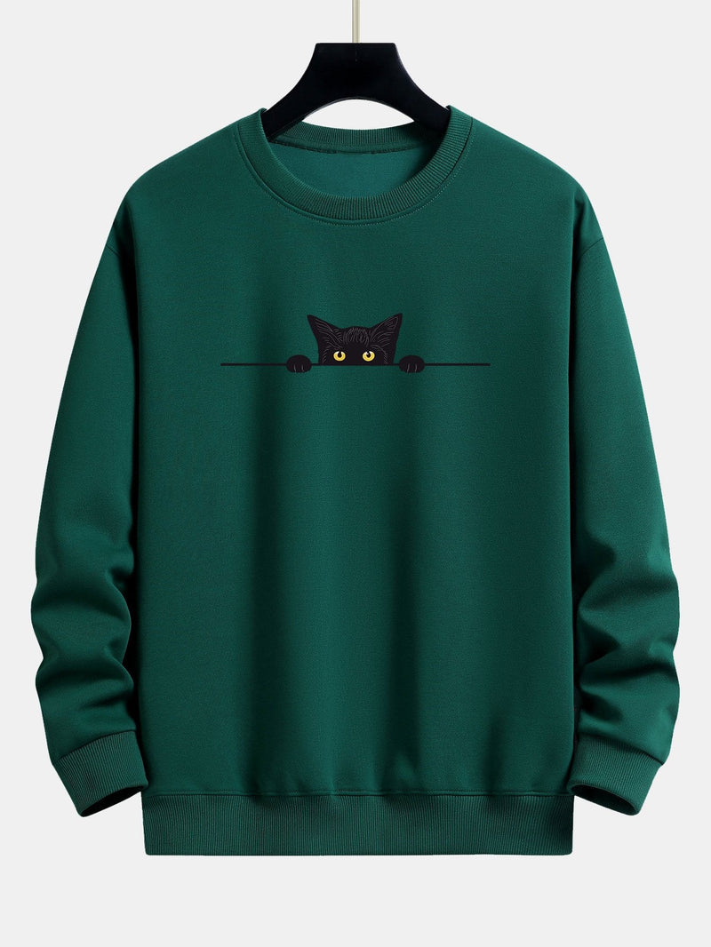 Herren-Sweatshirt mit Katzen-Print