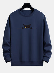 Herren-Sweatshirt mit Katzen-Print