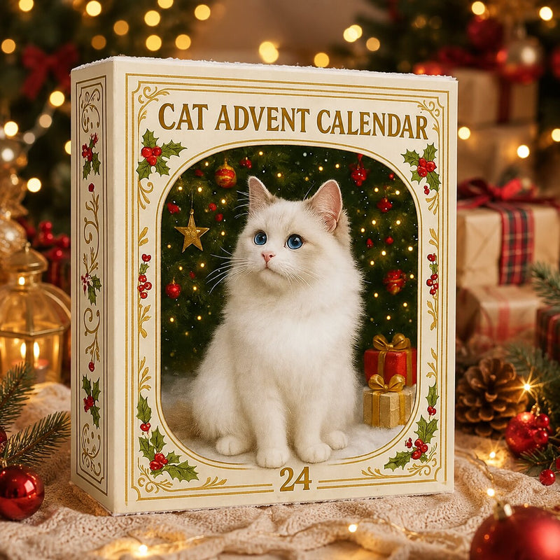 Katzen-Adventskalender mit 24 Ornamenten