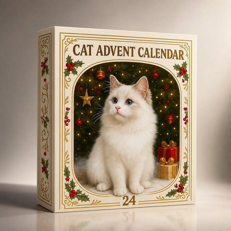 Katzen-Adventskalender mit 24 Ornamenten