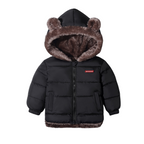 Gesteppte Kinder-Winterjacke mit Bärenohren