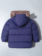 Gesteppte Kinder-Winterjacke mit Bärenohren