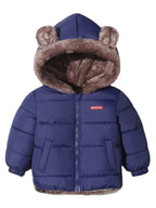 Gesteppte Kinder-Winterjacke mit Bärenohren