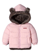Gesteppte Kinder-Winterjacke mit Bärenohren