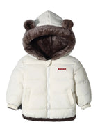 Gesteppte Kinder-Winterjacke mit Bärenohren