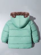 Gesteppte Kinder-Winterjacke mit Bärenohren