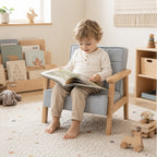Gepolstertes Kindersofa mit Armlehnen aus Buchenholz