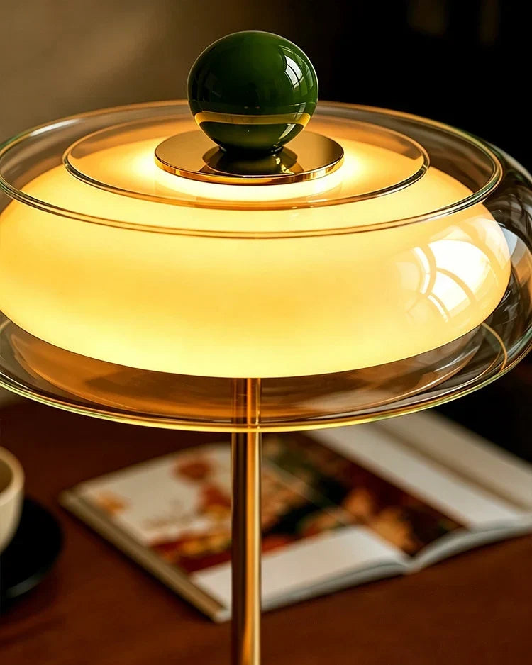 Kabellose Glas-Tischlampe im Retro-Stil