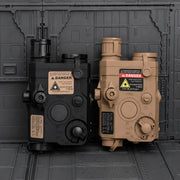 Batteriegehäuse mit rotem Laser, grünem Laser und Taschenlampe
