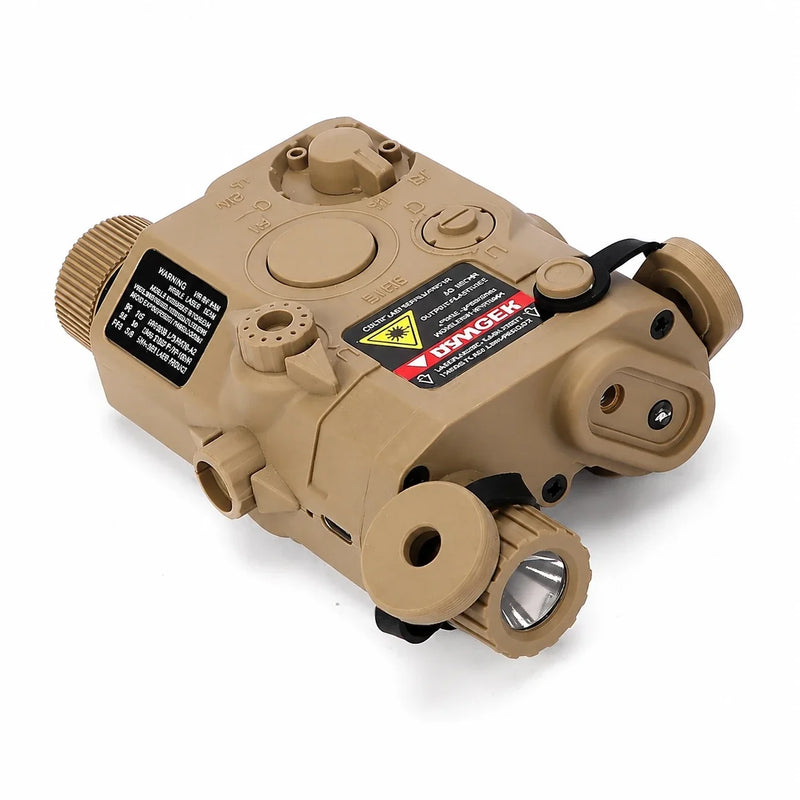 Batteriegehäuse mit rotem Laser, grünem Laser und Taschenlampe