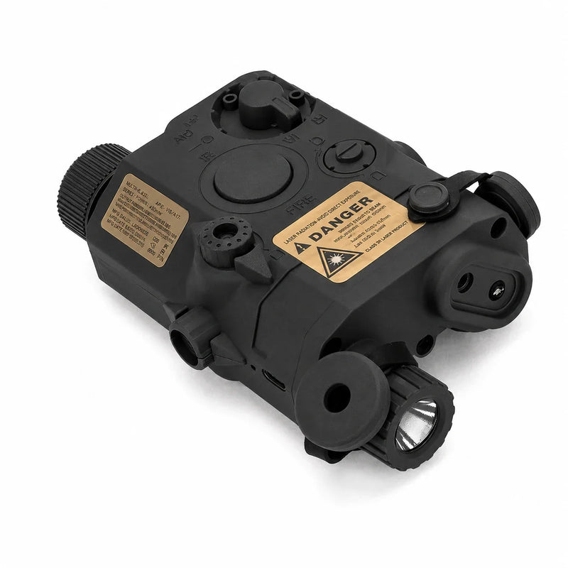 Batteriegehäuse mit rotem Laser, grünem Laser und Taschenlampe
