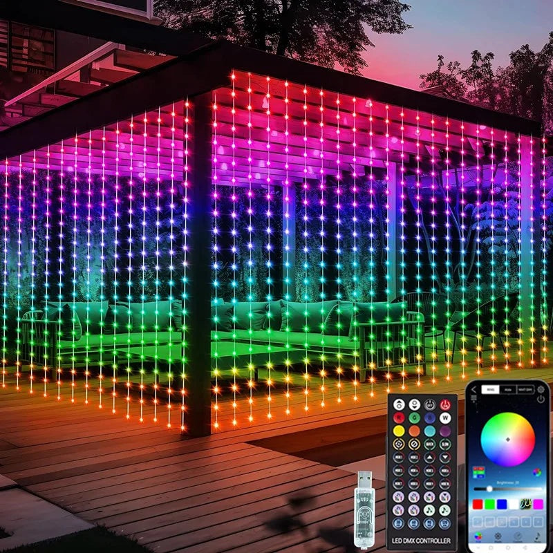 LED-Lichtervorhang mit App und Fernbedienung