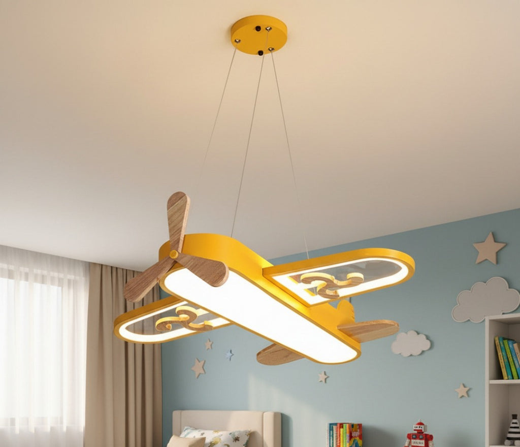 Dimmbare LED-Pendelleuchte im Flugzeug-Design für das Kinderzimmer