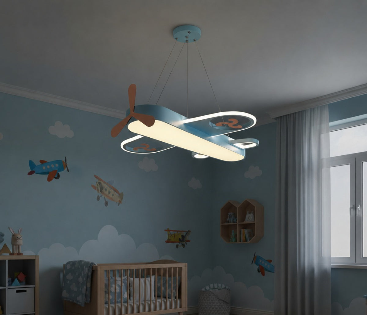 Dimmbare LED-Pendelleuchte im Flugzeug-Design für das Kinderzimmer