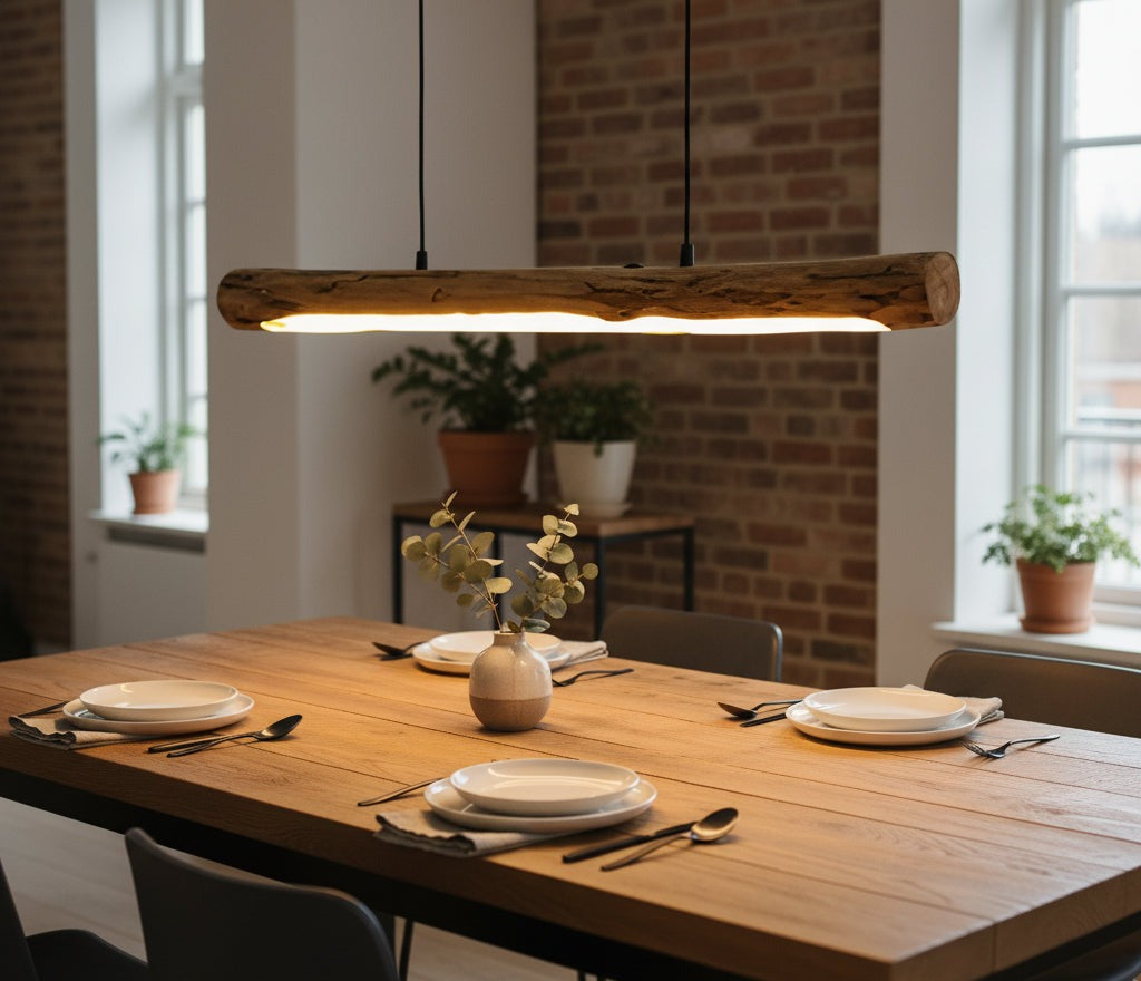 Dimmbare LED-Pendelleuchte in Baumstamm-Optik