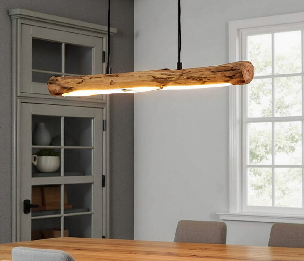 Dimmbare LED-Pendelleuchte in Baumstamm-Optik